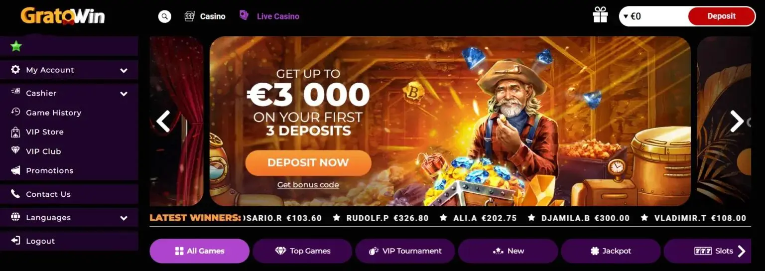 GratoWin Casino Recenzie