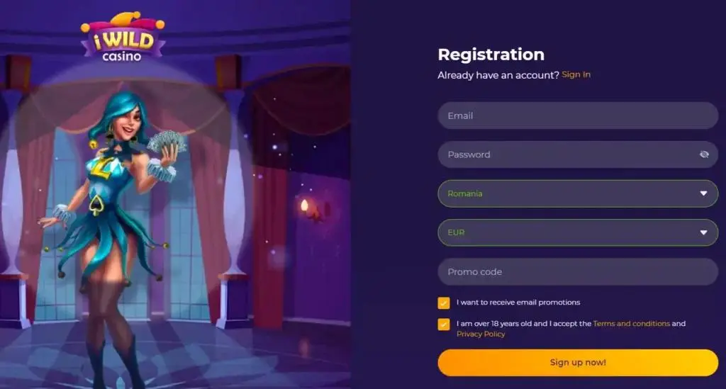 Înregistrare iWild Casino