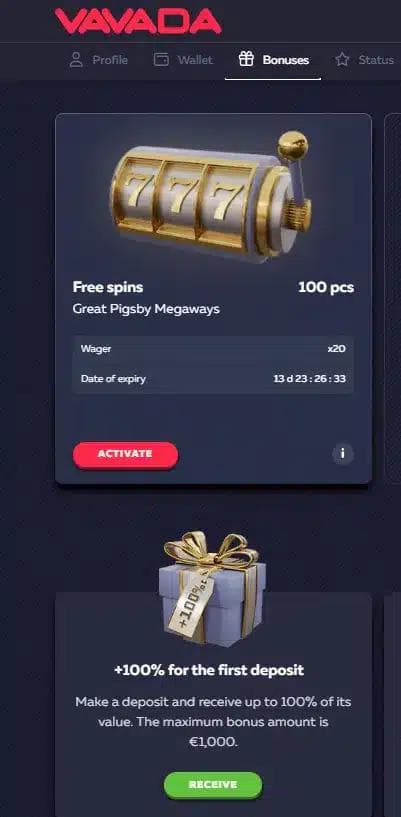Bonusuri Vavada Casino