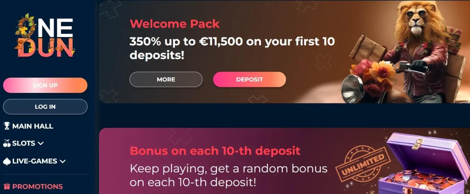 Promoții OneDun Casino