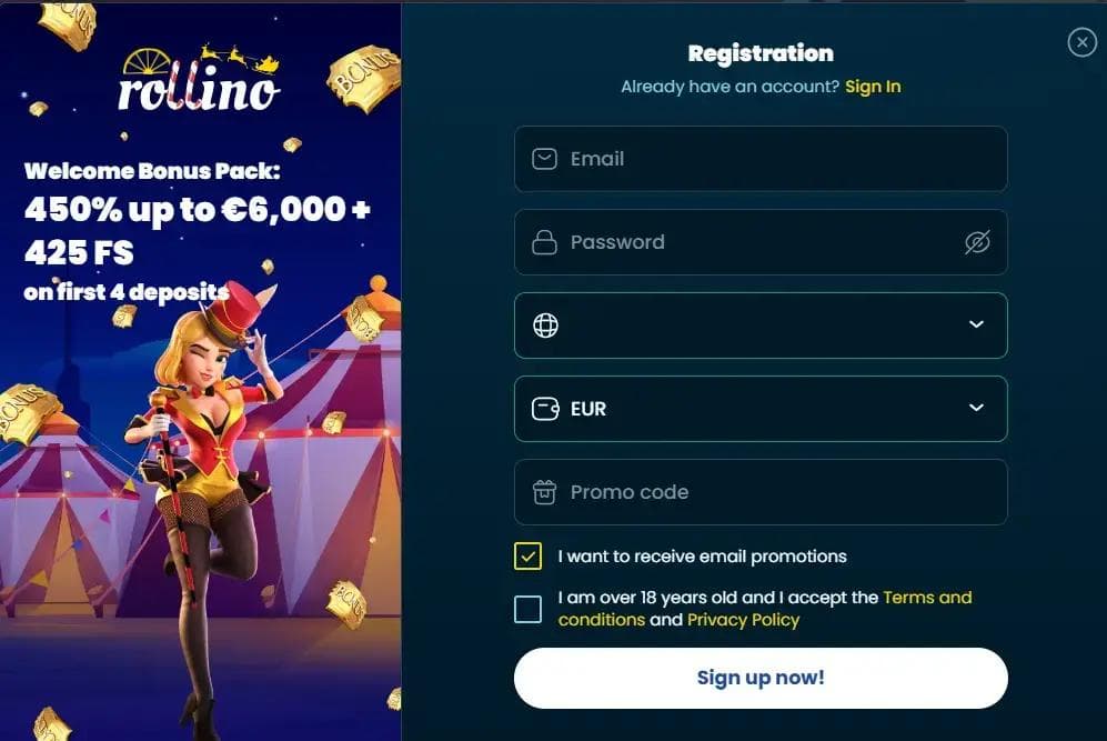 rollino casino inregistrare