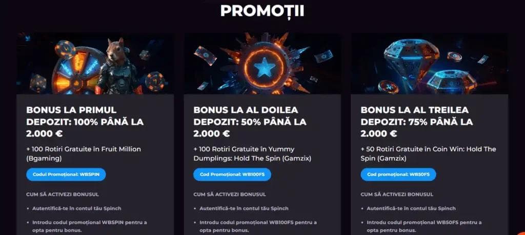 promotii spinch asino