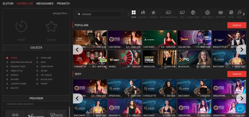 megapari live casino