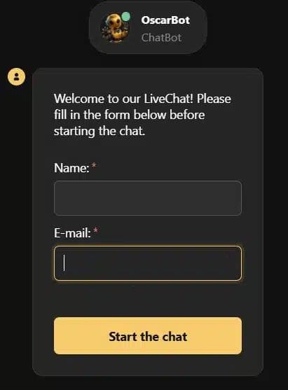 oscarspin casino suport