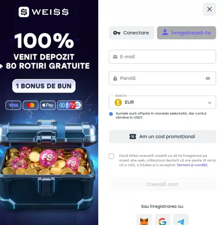 weiss casino inregistrare