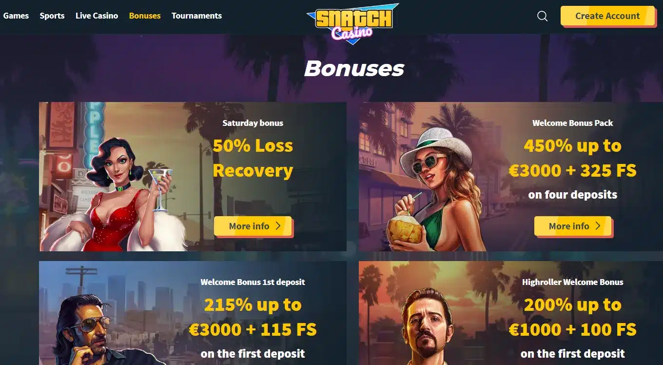 snatch casino promotii