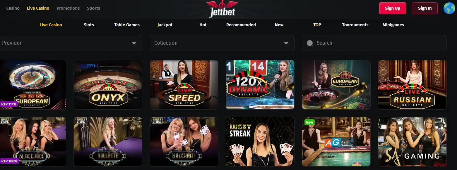 live casino jettbet