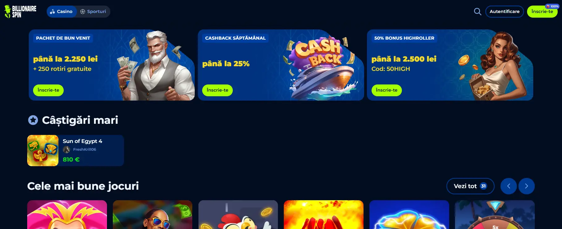 recenzie billionairespin casino romania