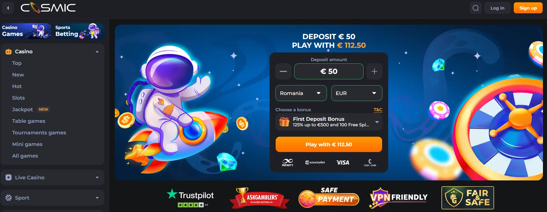 recenzie cosmic slot casino romania