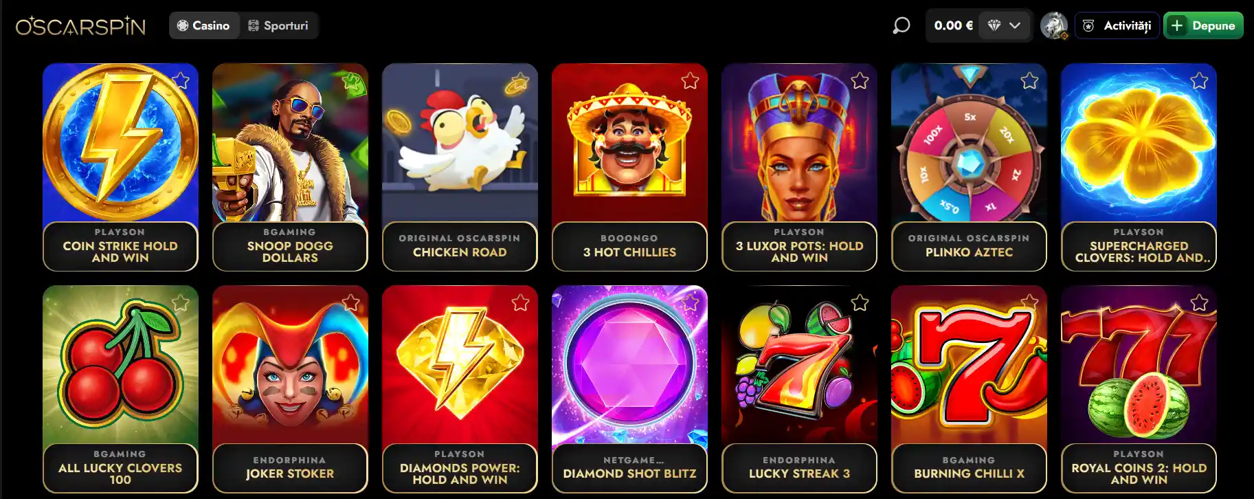 oscarspin casino jocuri