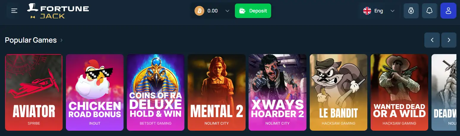 fortunejack casino jocuri