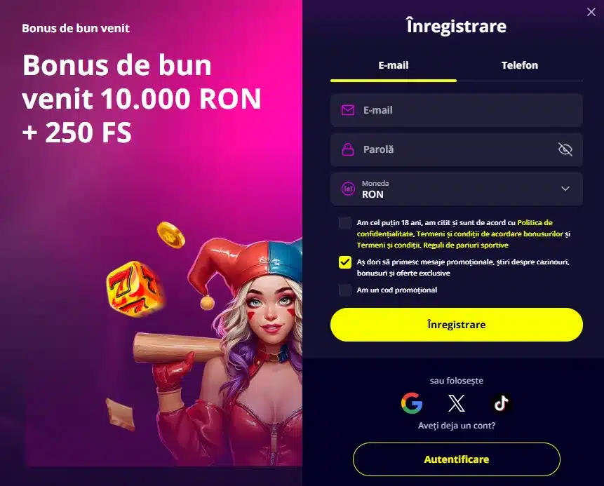 inregistrare slotoro
